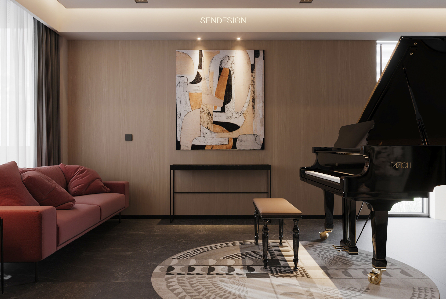 Không gian nuôi dưỡng nghệ thuật tại Penthouse GEN. Nguồn: SENDESIGN